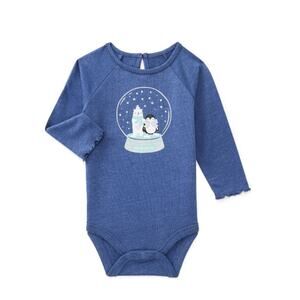 New Garanimals Best Friends Winter Besties Snow Globe‎ Blue Body suit onesie 18M